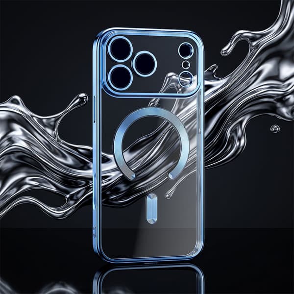 iPhone 18 Pro Max / iPhone 17 Pro Max - MagSafe-kompatibelt Chrome Skal Sky Blue