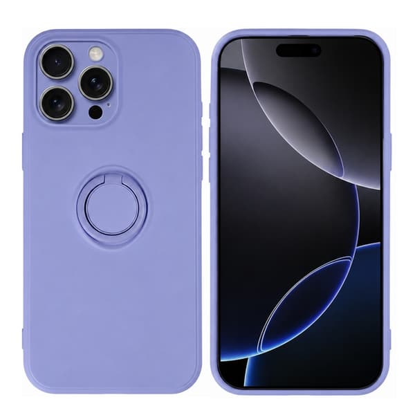 iPhone 16 Pro - Finger Grip Cover Mat med Ringholder & Stativ - Lilla