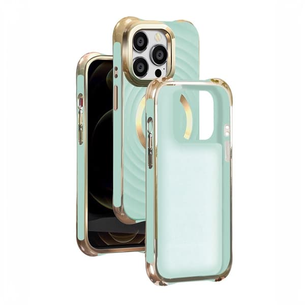 iPhone 14 PRO - MagSafe-kompatibelt Circle Glam Mag Cover Mint
