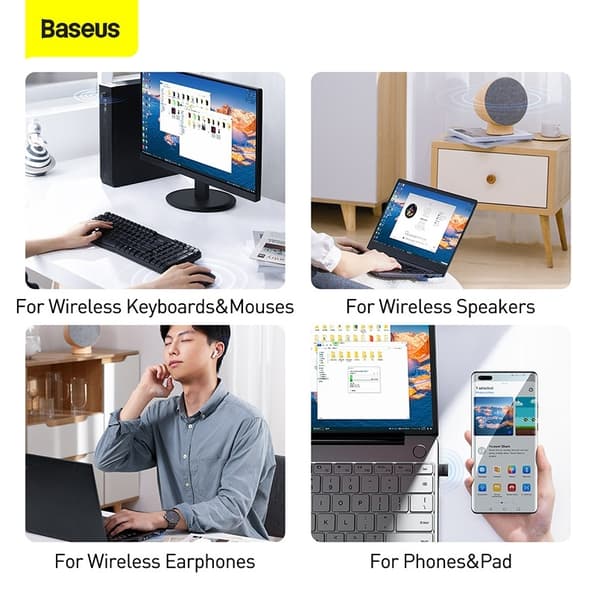 Baseus BA04 Bluetooth 5.1 USB-sovitin – Langaton yhteys jopa 20 metriin