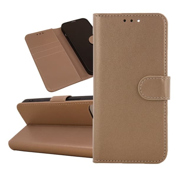 iPhone 17e / iPhone 16e - Book Case Fodral Mobilplånbok Guld