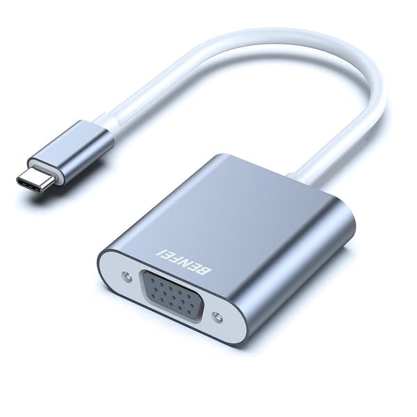 BENFEI USB-C til VGA-adapter Full HD 1080P til bærbar computer, MacBook, skærm & projektor – grå