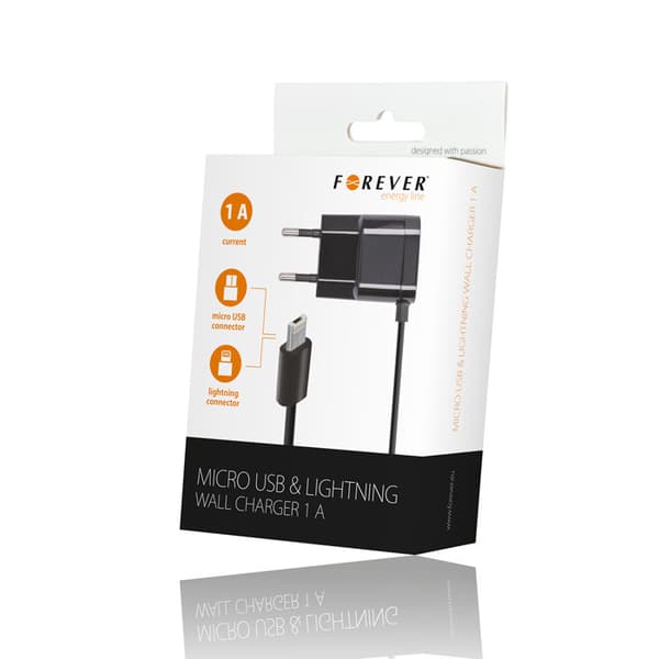 Forever Micro USB + Lightning kaksoisseinälaturi