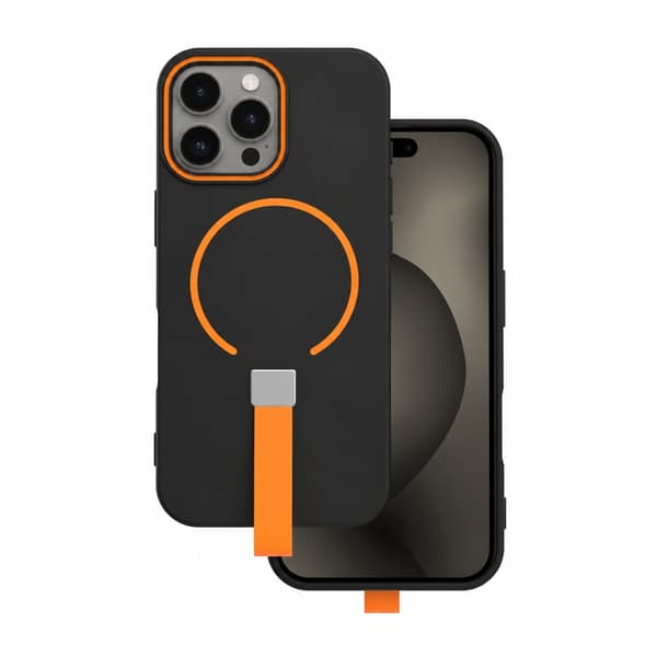 Loop Thin Mag -kuori iPhone 16 Pro Maxille - MagSafe sormipidikkeellä Musta
