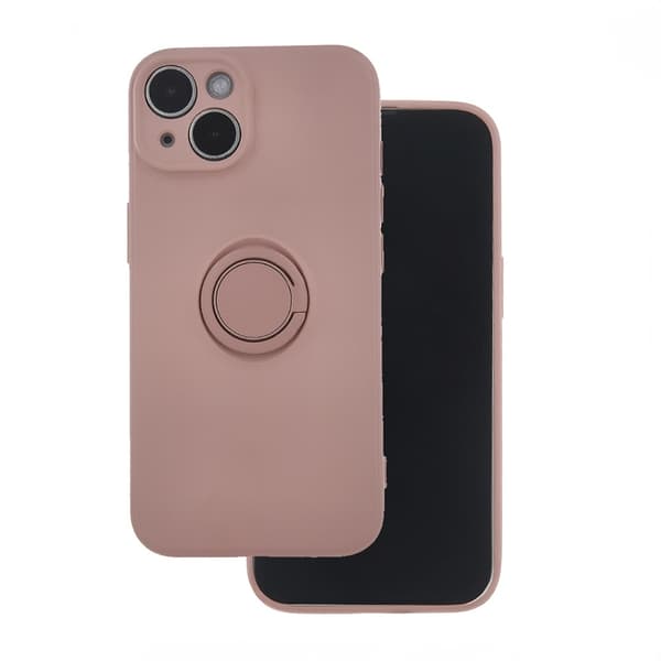 iPhone 12 / iPhone 12 Pro - Finger Grip Cover Mat med Ringholder & Stativ - Rosa