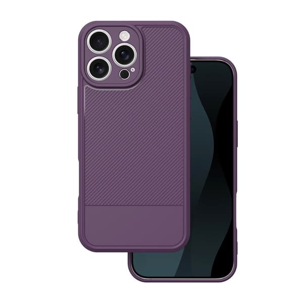 iPhone 16 Pro Max - Fleksibelt Carbon Blødt TPU Cover - Lilla