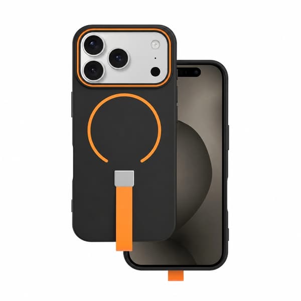 iPhone 17 Pro Max - Loop Thin Mag MagSafe cover med fingerholder Sort