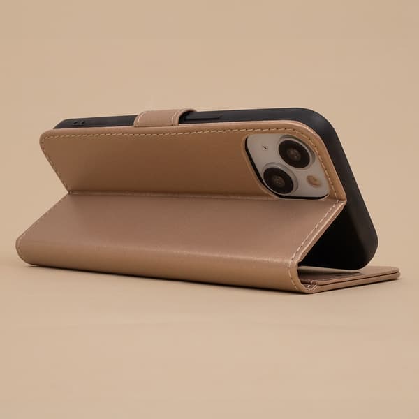 iPhone 17e / iPhone 16e - Book Case Kotelo Mobiililompakko Kulta