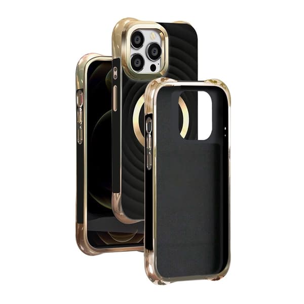 iPhone 13 Pro Max - MagSafe-kompatibel Circle Glam Mag Cover Sort