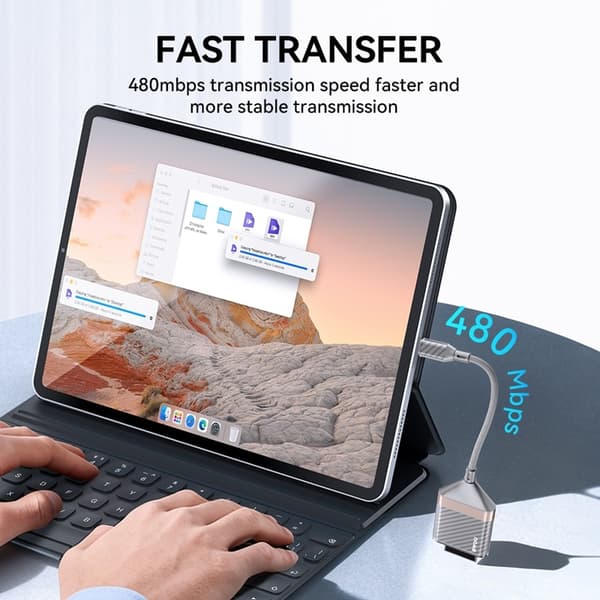 2-i-1 USB-C til SD/TF Hukommelseskortlæser – Hurtig & Smidig Dataoverførsel