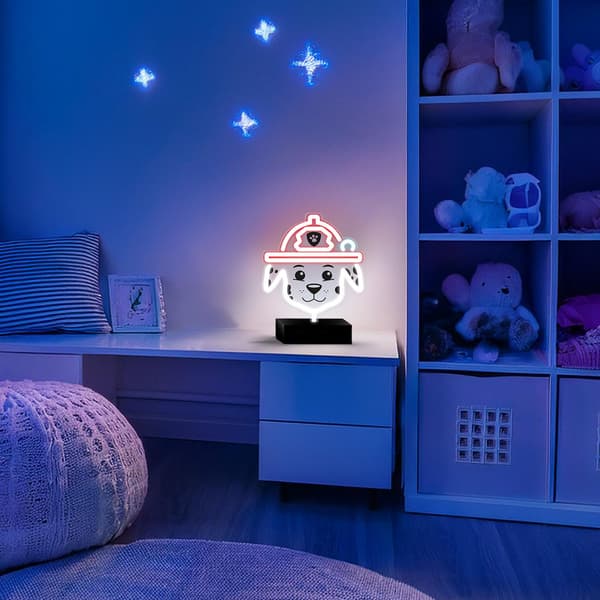Paw Patrol Neon LED Marshall – 25×25 cm med Stativ & USB-strøm
