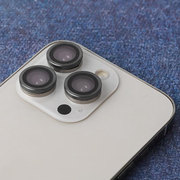 3-Pack - iPhone 14 Pro / 14 Pro Max - 9H kameraskyddsglas Lila ram