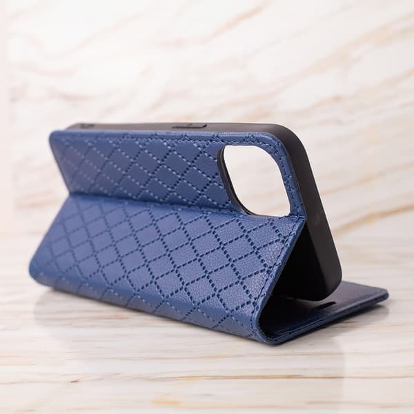 iPhone 16 Plus - Smart Caro Mobilplånbok Marinblå