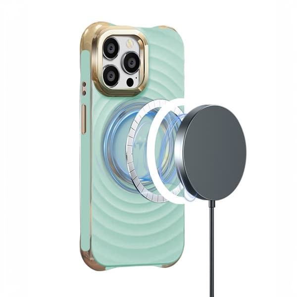 iPhone 14 PRO - MagSafe-kompatibelt Circle Glam Mag Cover Mint