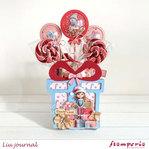 Schablon 12x12 cm - Candy Christmas - Waffle Pattern