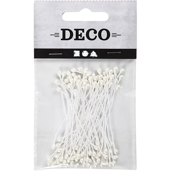 Pistiller 2 mm - Vit Pärlemo - 100 st