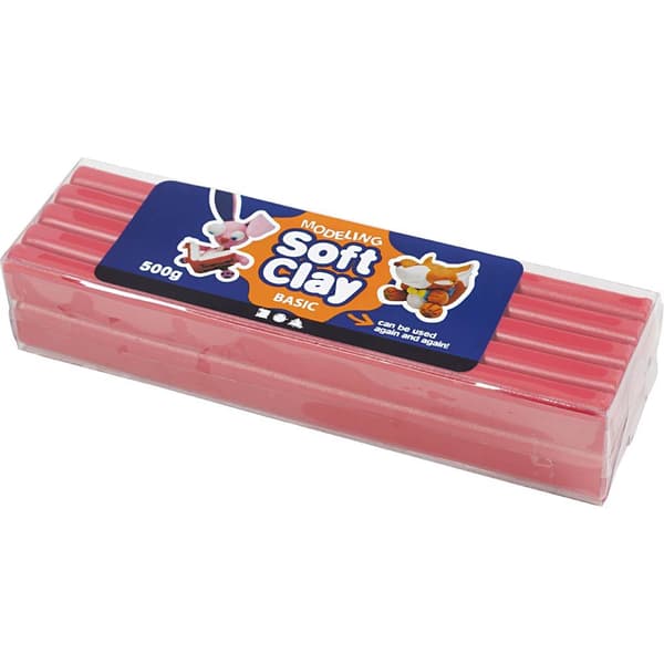 Soft Clay Modellera - Röd - 500 g