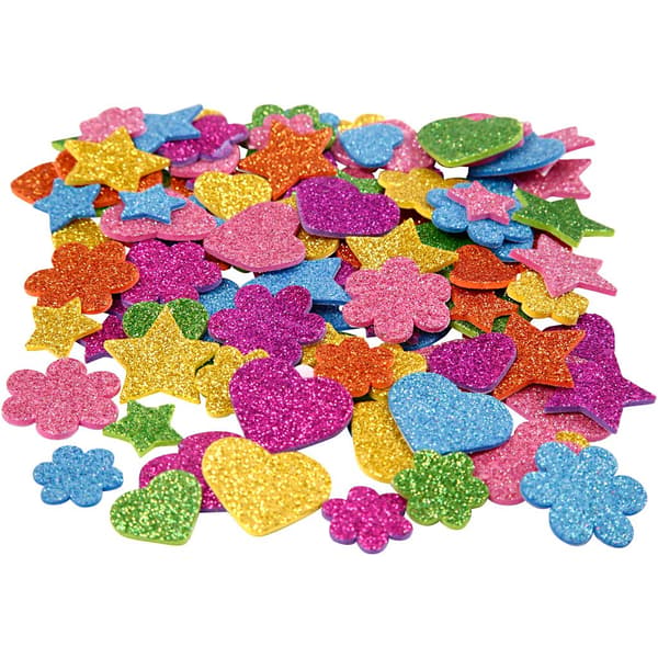 Dekorgummifigurer Glitter 20-30 mm - 100 st
