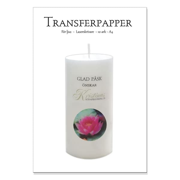 Transferpapper A4 - 10 ark - Till Ljusdekoration - För Laser