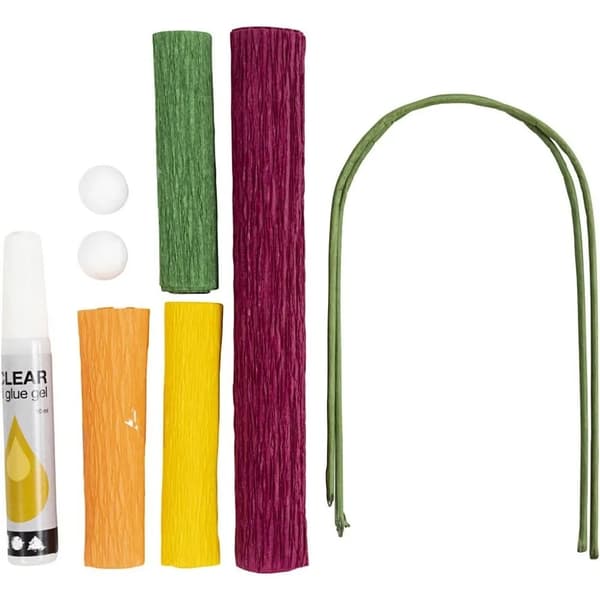 Mini DIY Pysselkit Kräppapper - Vallmo