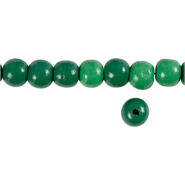 Träpärlor - 12 mm - Grön - 22 g - ca 40 st