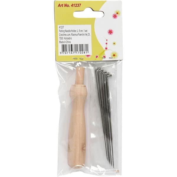 Filtnålshållare och 5 nålar - Längd: 9 cm - 1 set