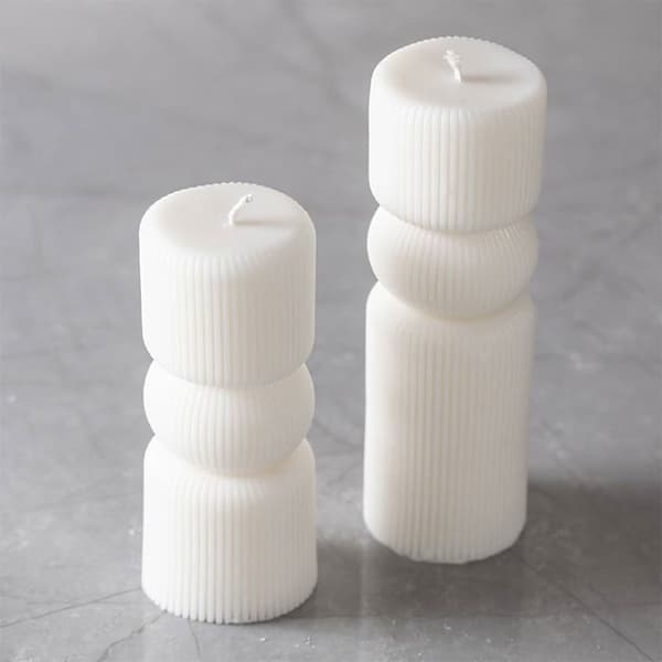 Silikonform Gjutform - Räfflade Blockljus - 2 st