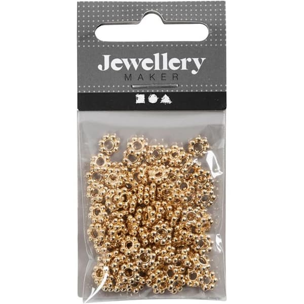 Ledpärlor Förgyllda - 100 st - 6 mm - Hålstorlek 2 mm
