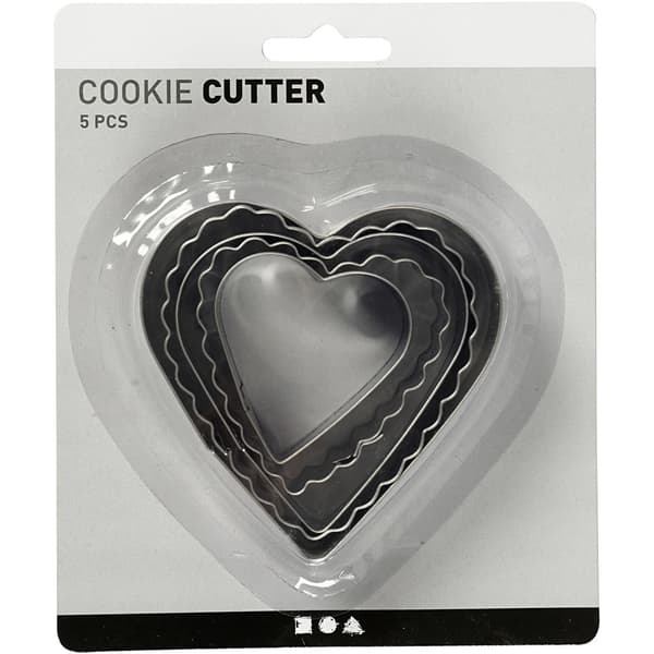 Pepparkaksformar /Stansformar - H: 8 cm - Hjärta - 5 st