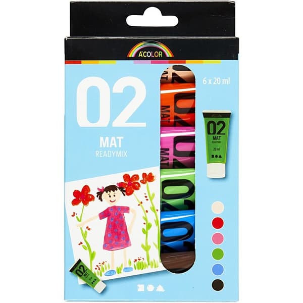 A-Color akrylfärg - Matt - 6x20ml