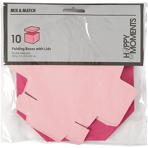 Presentaskar att vika 10 st - 5.5 x 5.5 cm - Rosa