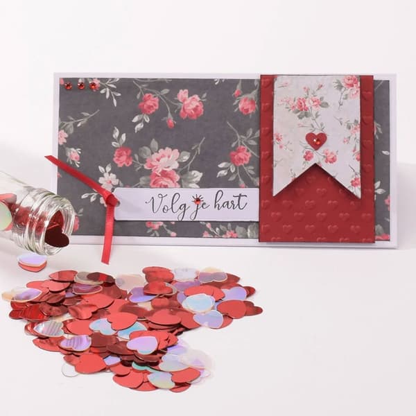 Embossing Folder - Many Hearts - 12,7 x 7,6 cm - Vaessen