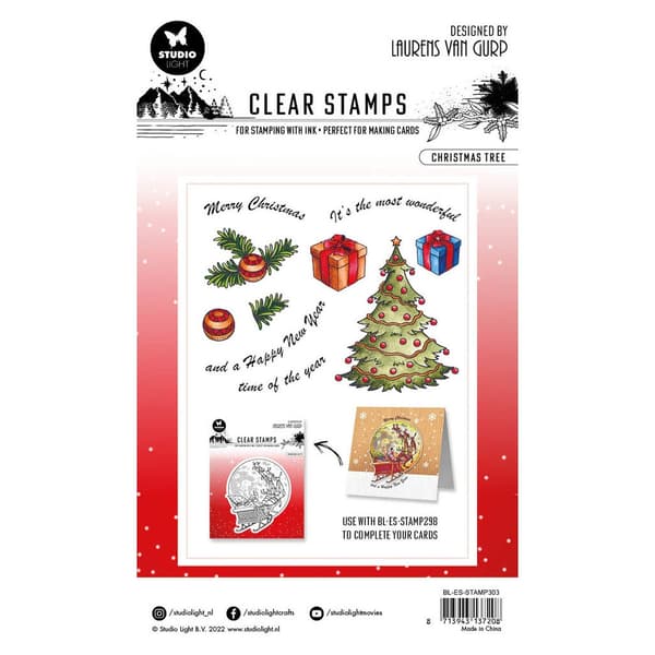 Clearstamp Studio Light A6 - Christmas Tree - 10 stämplar