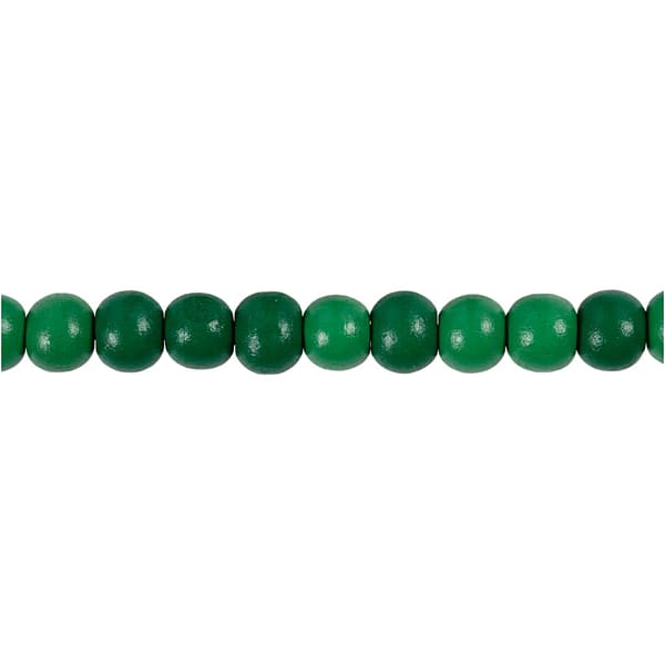 Träpärlor - 8 mm - Grön - 15 g - ca 80 st