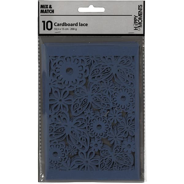 Spetskartong 10,5x15 - Blå - 200g - 10 st