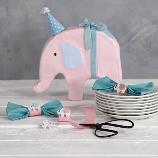 Papier Maché - Elefant - Höjd: 14 cm