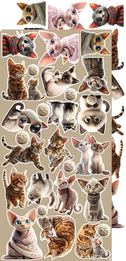 Paper Pack Set Cats - Craft O Clock - Klippark Katter