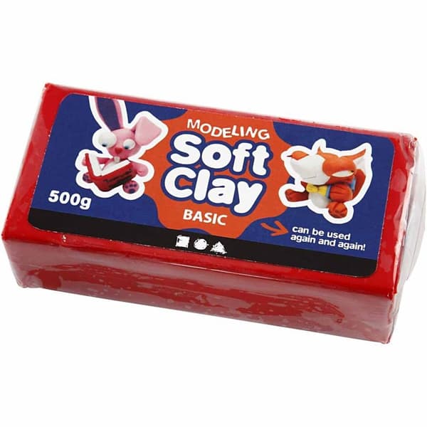Soft Clay Modellera - Röd - 500 g