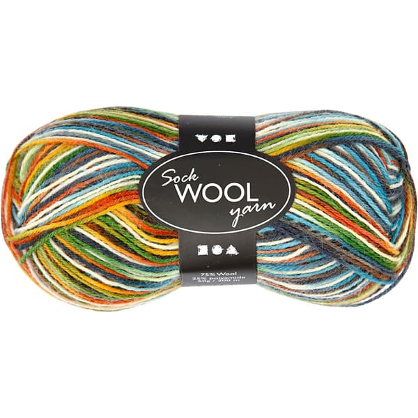 Strumpgarn - L: 200 m - Multi color - Harmoni - 50 g