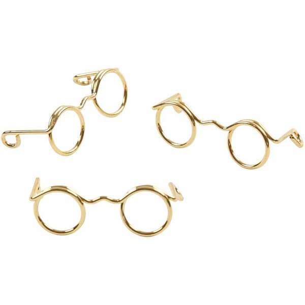 Glasögon - Bredd 25 mm - Hålstl. 9 mm - Guld - 10 st