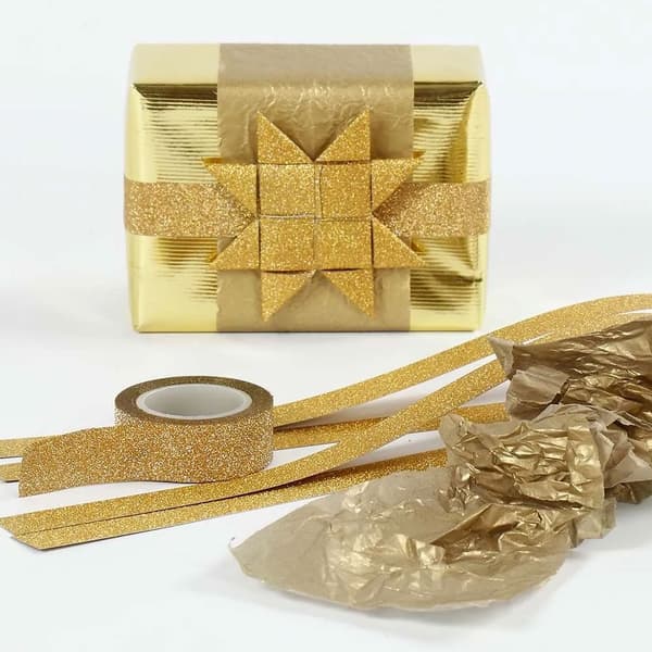 Stjärnstrimlor - Guld, glitter och lack - 40 mixade