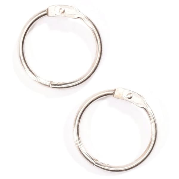 Bokring Metallring 32 mm - 12 st Ringar - Silver