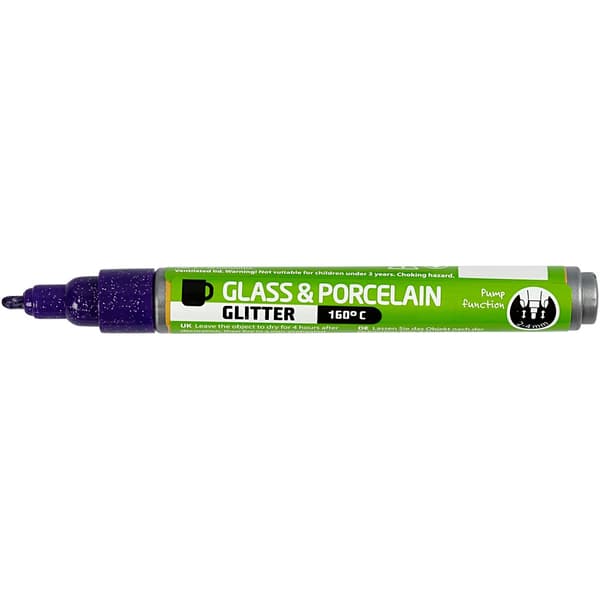 Porslin - Glaspenna - Opaque Glitter Violett 2-4 mm