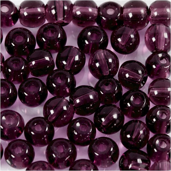 Glaspärlor - Lila - 4 mm - 45 st