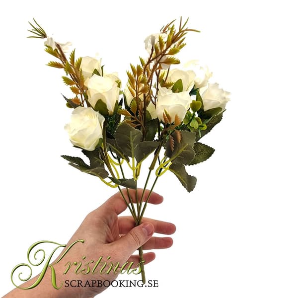 Tygblommor - Vit - 30 cm