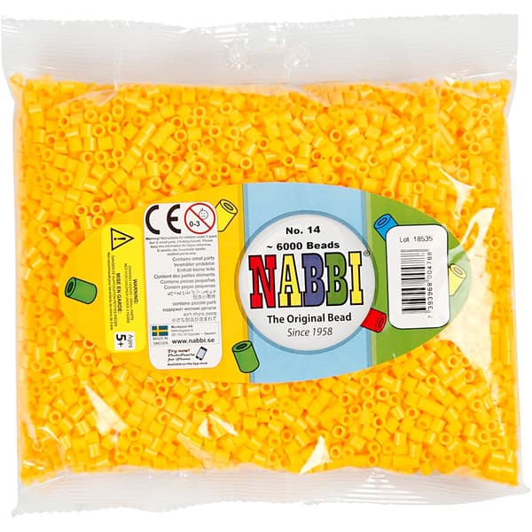 Nabbi Pärlor 6000 st - Gul nr 14 - Medium