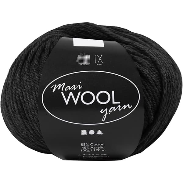 Maxi Wool Ullgarn - Svart - 100 g