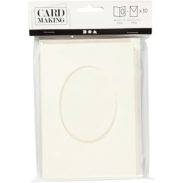 Passepartoutkort A6 - Off White 10-pack - Oval