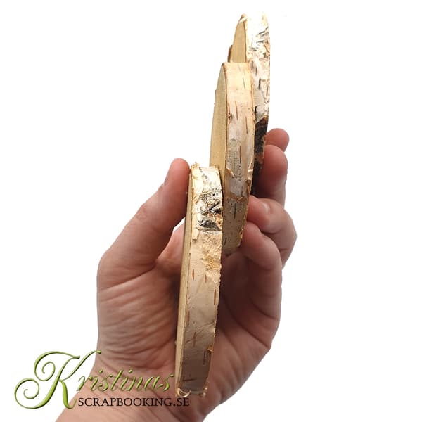 Träskivor av Björk 4 st - 8-12 cm