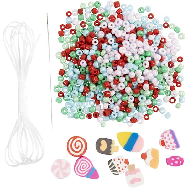 Mini DIY Kit Smycken - Elastiskt armband och ring - Candy